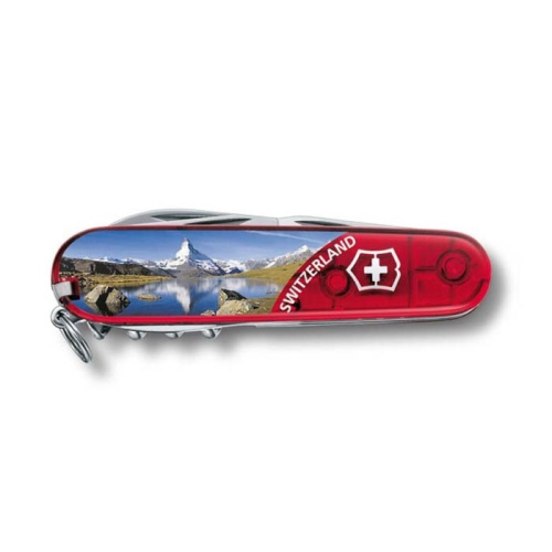 Нож Victorinox Climber Matterhorn, 91 мм, 14 функций, полупрозрачный красный (подар. упак.) фото 2