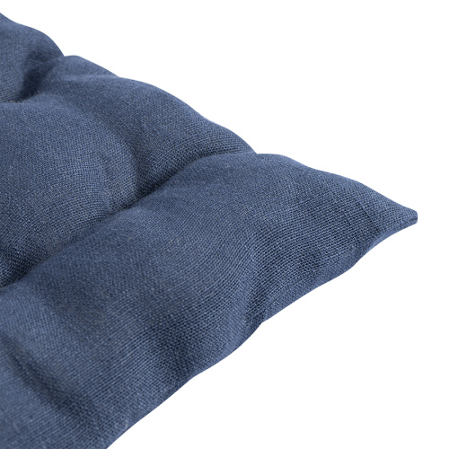 Подушка на стул из стираного льна синего цвета из коллекции essential, 40х40x4 см фото 3