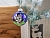 Стеклянный ёлочный шар ЗОДИАК: КОТЁНОК МУРЗИК, фиолетовый, 60 мм, Елочка