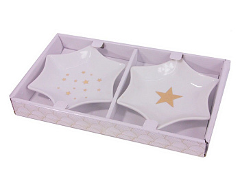 Набор тарелочек для закусок "Время волшебства-"звёздочки, керамика, 2 штуки, Koopman International