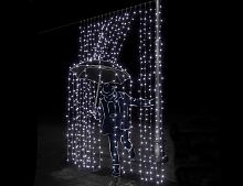 Светодиодный занавес Rich Led Cap 2*3 м, 600 холодных белых LED ламп, черный ПВХ, соединяемый, IP65, Rich LED