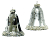 Ёлочные игрушки колокольчики БИСЕРНЫЙ ПЕРЕЗВОН, стеклянные, серебряные, 8 см (упаковка 2 шт.), Kaemingk (Decoris)