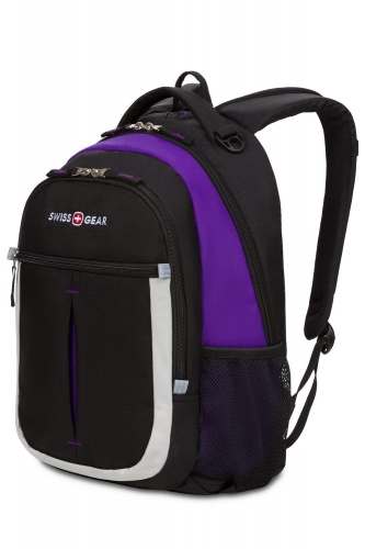 Рюкзак Swissgear, чёрный/фиолетовый/серебристый, 32х15х45 см, 22 л фото 2