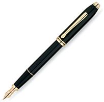 Cross Townsend - Black Lacquer Gold Plated, перьевая ручка, F, BL