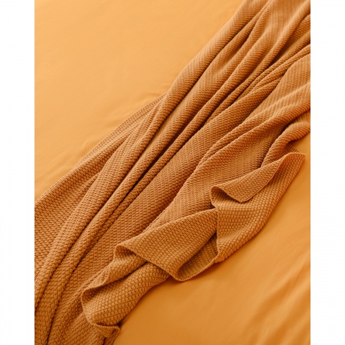 Комплект постельного белья двуспальный из сатина цвета шафрана из коллекции wild фото 4