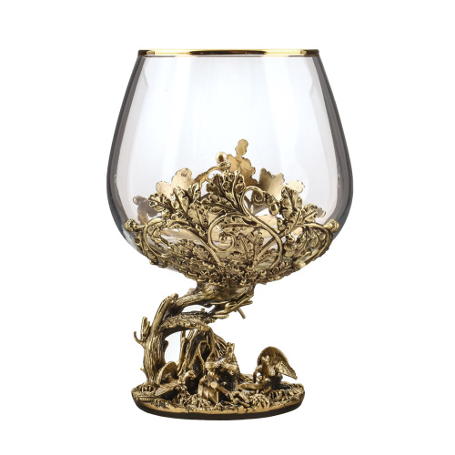 Бокалы - "Elegance Glass Creations" - Бокал "Литье Охота на Тетерева, деревянная шкатулка", размер: высота 14 см, вес 460 г, объем 420 мл, диаметр 10 см, упаковка 23х16х13 см