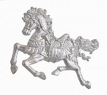 Елочное украшение "Лошадка" прозрачно-белая-серебристая, 10 см, в ассортименте, Nord Trade Co