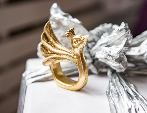 Кольцо для салфетки "Золотой павлин", полистоун, 10 см, Goodwill фото 2