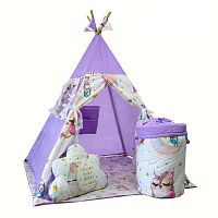 Комбо-набор детский вигвам и мешок для игрушек Midzumi (фиолетовый)