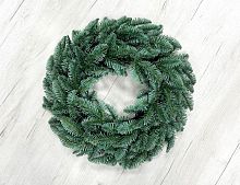 Хвойный венок РОЖДЕСТВЕНСКИЙ, заиндевелый, хвоя - 100% РE, 45 см, Christmas Deluxe