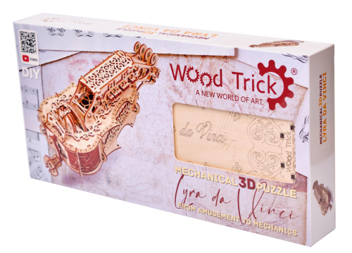Механическая сборная модель, деревянный конструктор Wood Trick Лира Да Винчи фото 9