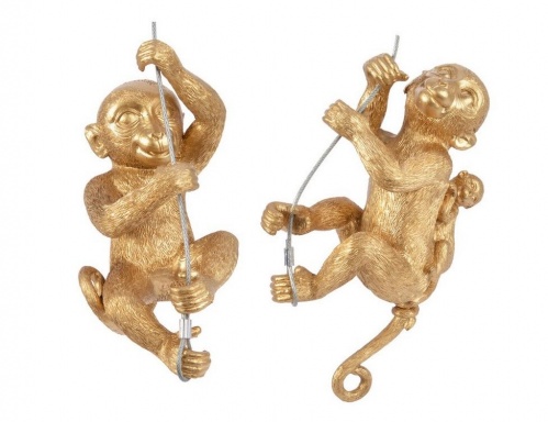 Ёлочная игрушка "Золотая обезьянка", полистоун, 8.5x11x22 см, разные модели, Kaemingk фото 2