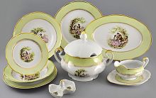 Столовый сервиз Leander "Мэри-Энн" на 6 персон, арт03162011-231c, зелёный, белый
