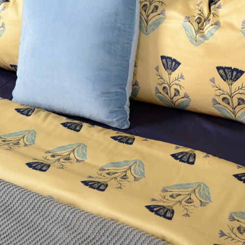 Комплект постельного белья полутораспальный из сатина с принтом "Летний цветок" из коллекции essenti фото 5