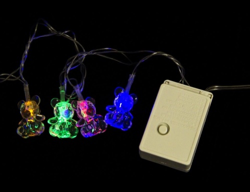 Электрическая гирлянда "Медвежата", 30 разноцветных LED-огней, 2.4+0.7 м, контроллер, прозрачный провод, SNOWHOUSE фото 4