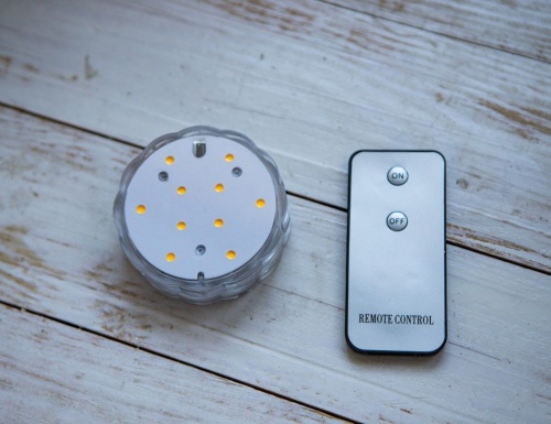 Светодиодный мини-светильник "Подводная свеча -" FAIRY LIGHTS, водонепроницаемая подсветка для вазы, 10 LED-огней, 7х2.5 см, ПДУ, STAR trading фото 3