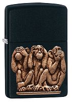 Зажигалка ZIPPO Classic с покрытием Black Matte, латунь/сталь, чёрная, матовая, 36x12x56 мм, 29409