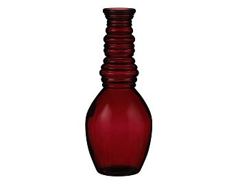 Стеклянная ваза "Гранада", прозрачная, бордовая, 30х12 см, Edelman