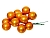 ГРОЗДЬ стеклянных эмалевых шариков на проволоке, 12 шаров по 25 мм, цвет: янтарный, Kaemingk (Decoris)