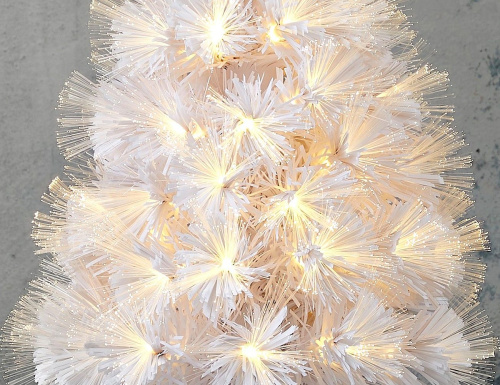 Светящаяся оптоволоконная ёлка ГЛАСЬЕР, белая, 65 тёплых белых LED-огней, контроллер, 60 см, Edelman фото 2