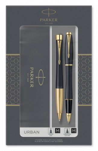 Набор подарочный Parker Urban Core - Muted Black GT, ручка роллер+ручка шариковая