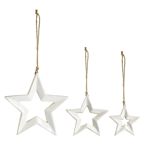 Набор елочных украшений milky stars из коллекции new year essential, 3 шт.
