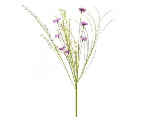 Искусственные полевые цветы "Сиреневая нежность", декоративная ветка, полиэстер, 60 см, Kaemingk фото 3