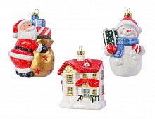 Набор ёлочных игрушек "Дом подарков",пластик, 10.5-12 см (3 шт.), Kaemingk