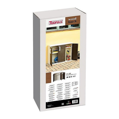 Тумба пластиковая Toomax Wood Line S узкая 3 двери 2 полки фото 2