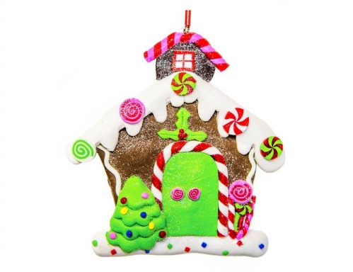 Ёлочная игрушка "Пряничный домик с ёлочкой", полирезин, 11х1.3х11 см,, Forest Market