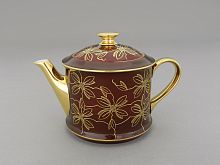 Заварочный чайник Leander 0,4 л, фарфор, красный, фиолетовый