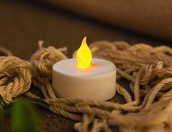 Набор чайных свечей PAULO с двойной подсветкой (4 шт.), белые, LED-огни мерцающие, 4х4 см, STAR trading