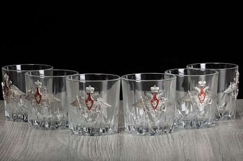 Набор бокалов для виски Карат с накладкой Отечество Долг Честь в к/к, 50203213 фото 3