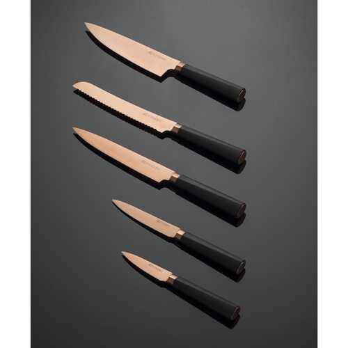 Набор из 5 ножей и подставки Titan Copper фото 8