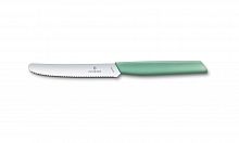 Нож Victorinox столовый, 11 см волнистое, мятно-зелёный