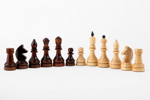 Шахматы турнирные лак с темной доской фото 2