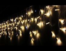 Светодиодная гирлянда "Бахрома мерцающие" ICICLE RUBI, 190 LED-огней, 5х0.5+1.5 м, коннектор, белый каучук, уличная, SNOWHOUSE