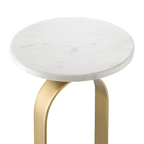 Столик приставной svein, D25,5 см, мрамор/золотой фото 3
