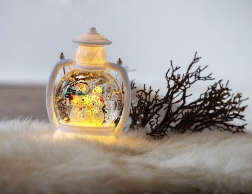 Фонарик 'снежный' СЕМЬЯ СНЕГОВИКОВ, белый, LED-огни, 25 см, батарейки, Peha Magic фото 4