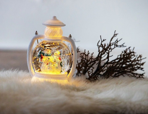 Фонарик 'снежный' СЕМЬЯ СНЕГОВИКОВ, белый, LED-огни, 25 см, батарейки, Peha Magic фото 3