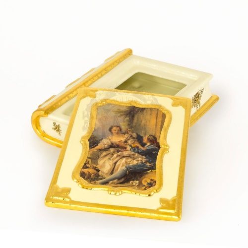 BAROQUE Шкатулка книга 42х21хН7 см, керамика, цвет кремовый, декор золото фото 2