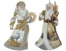 Ёлочная игрушка "Санта из зимнего леса", полистоун, 13.3 см, разные модели, Kurts Adler