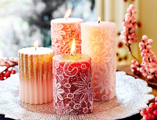Декоративная свеча ручной работы ФРИВОЛИТЕ, разные цвета, Kaemingk фото 2