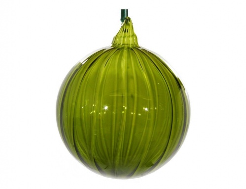 Набор стеклянных ёлочных шаров "Сосновый ликёр", зелёный, 10 см (4 шт.), SHISHI