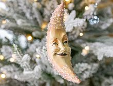 Ёлочная игрушка РАДОСТНЫЙ МЕСЯЦ, полистоун, золотой, 15 см, Winter Deco