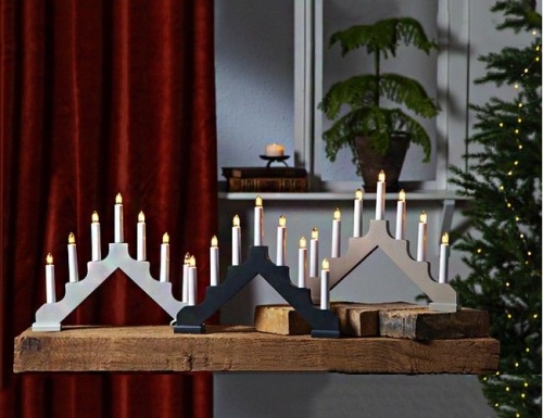 Светильник горка рождественская ADA (бежевый) на 7 свечей, 37.5х30 см., STAR trading фото 2