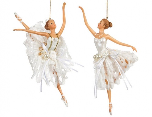 Набор ёлочных игрушек "Балерины - цветочные снежинки", полистоун, 19 см (2 шт.), Goodwill