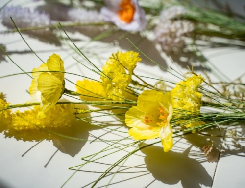 Декоративная ветка "Букетик радости", искусственные полевые цветы, полиэстер, 60 см, Kaemingk фото 3