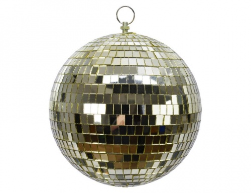 Ёлочный и интерьерный шар "Зеркальное диско", пенополистирол, стекло, золотой, 200 мм, Kaemingk