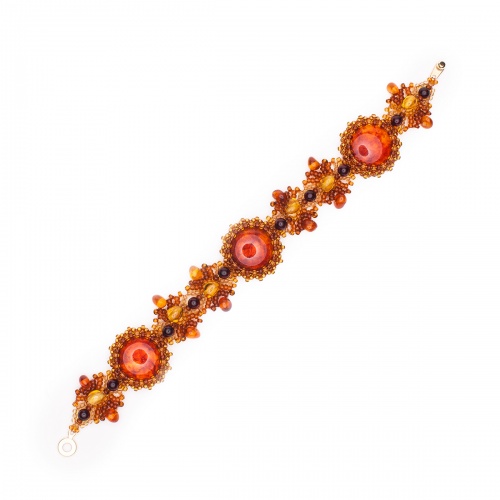 Комплект из натурального янтаря: ожерелье, браслет, 11057-1, 20922-1 фото 3